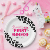 女性のカーボーイディスコピンクファーストロデオ ペーパープレート (パーティー)