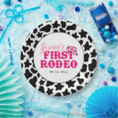 女性のカーボーイディスコピンクファーストロデオ ペーパープレート (パーティー)