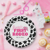 女性のカーボーイディスコピンクファーストロデオ ペーパープレート (パーティー)