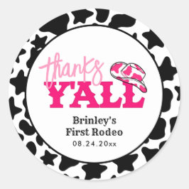 女性のカーボーイディスコピンクファースト感謝していロデオY'all ラウンドシール