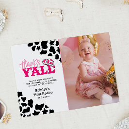 女性のカーボーイディスコピンクファースト感謝していロデオY'all 招待状