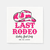 女性のカーボーイディスコラストロデオバチェロレッテスクエア紙 スタンダードカクテルナプキン (正面)