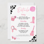 女性のカーボーイディスコラストロデオバチェロレッテ招待状 招待状 (裏面)