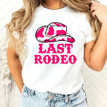 女性のカーボーイディスコラストロデオバチェロレッテTシャツ Tシャツ<br><div class="desc">ホットピンクとオレンジの詳細を持つおもしろい女性のカーボーイデザイン</div>