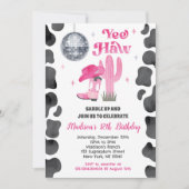 女性のカーボーイディスコロデオウェスタン誕生日招待状 招待状 (正面)