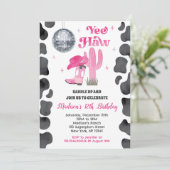 女性のカーボーイディスコロデオウェスタン誕生日招待状 招待状 (スタンド正面)