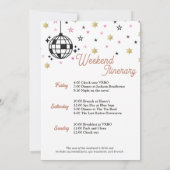 女性のカーボーイディスコロデオバチェロレッテ週末 招待状 (裏面)