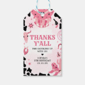 女性のカーボーイディスコ誕生日パーティーメッセージカード ギフトタグ (正面)