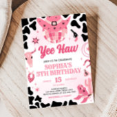 女性のカーボーイディスコ誕生日パーティー 招待状