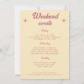 女性のカーボーイディスコ70のレトロバチェロレッテ週末 招待状 (裏面)