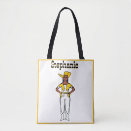 女性のカーボーイトートホワイトイエローフリンジA トートバッグ