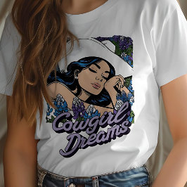 女性のカーボーイドリームズブルーボンネットフィールドウェスタンシャツ Tシャツ