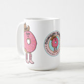 女性のカーボーイドーナツおもしろいピンクの散水器 コーヒーマグカップ (正面左)