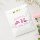 女性のカーボーイハットとブーツライトピンク文字 フェイバーバッグ (封をした状態)