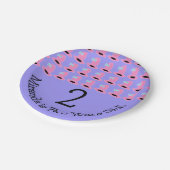 女性のカーボーイハットセカンドバースデーパーティー ペーパープレート (アングル)