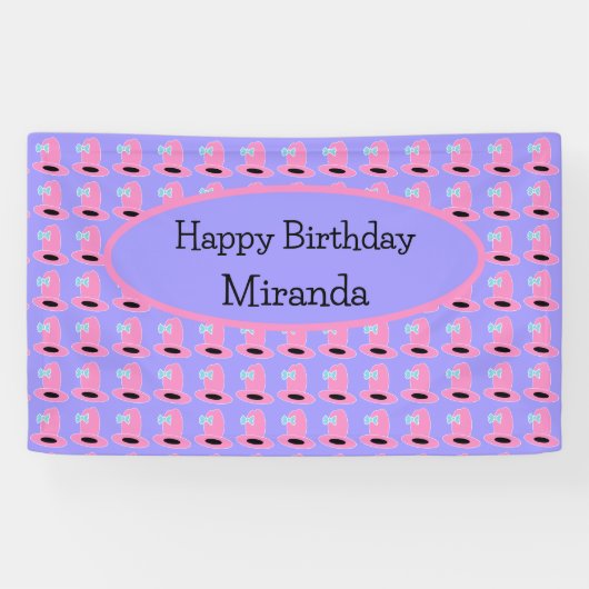 女性のカーボーイハットバースデーパーティー 横断幕 (横)