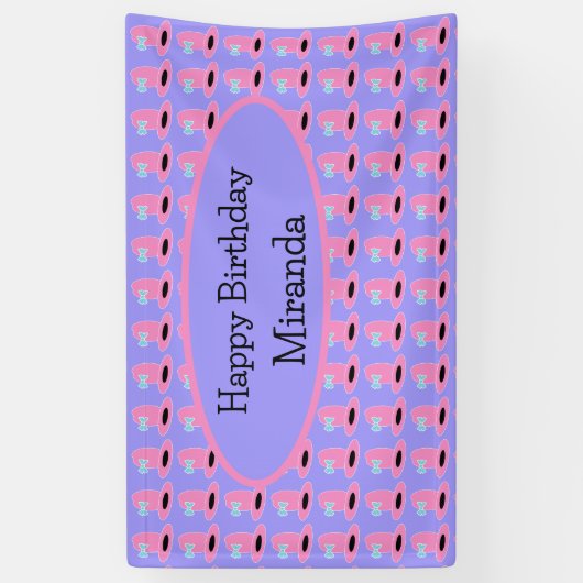 女性のカーボーイハットバースデーパーティー 横断幕 (縦)