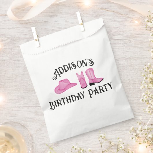 女性のカーボーイハット&ブーツブラック文字 フェイバーバッグ (クリップ留めされた状態)