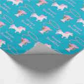 女性のカーボーイハッピーバースデー ラッピングペーパー (角)