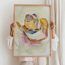 女性のカーボーイハッ絵を描ズデコールウェスタンランチパステル