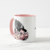 女性のカーボーイハロウィーンの馬のブルームはアマチュアのために マグカップ (正面左)