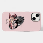 女性のカーボーイハロウィーン馬ピンクガーリーブラック Case-Mate iPhoneケース (裏面 (横))