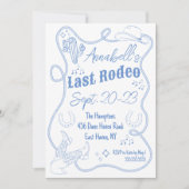 女性のカーボーイハンドドローバチェロレッテ週末 招待状 (正面)