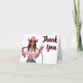 女性のカーボーイバチェロレッテウィップズワイン&ワイルドタイム サンキューカード (正面)