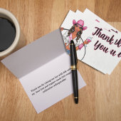 女性のカーボーイバチェロレッテウィップズワイン&ワイルドタイム サンキューカード