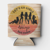 女性のカーボーイバチェロレッテパーソナライズされた名 缶クーラー (正面)