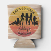 女性のカーボーイバチェロレッテパーソナライズされた名 缶クーラー (裏面)