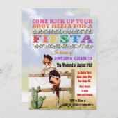 女性のカーボーイバチェロレッテフィエスタウィークエンド招待状 招待状 (正面/裏面)