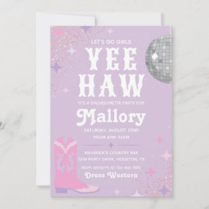 女性のカーボーイバチェロレッテ招待状   Nash Bash 招待状