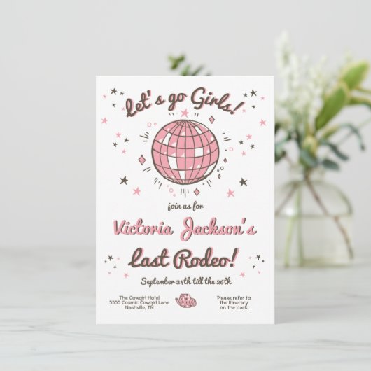 女性のカーボーイバチェロレッテ旅程レッツゴーガールズインヴィ 招待状 (スタンド正面)