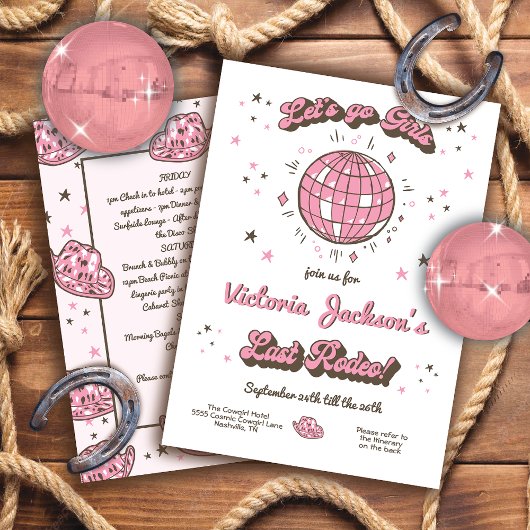女性のカーボーイバチェロレッテ旅程レッツゴーガールズ 招待状