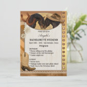 女性のカーボーイバチェロレッテ週末プログラム招待状 招待状 (スタンド正面)