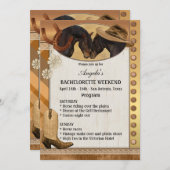 女性のカーボーイバチェロレッテ週末プログラム招待状 招待状 (正面/裏面)