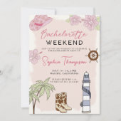 女性のカーボーイバチェロレッテ週末招待状 招待状 (正面)