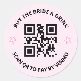 女性のカーボーイバチェロレッテQR/Venmoステッカー ラウンドシール