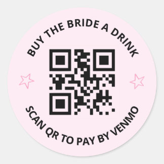 女性のカーボーイバチェロレッテQR/Venmoステッカー ラウンドシール