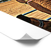 女性のカーボーイバレルレーサーやる気を起こさせる引用文ポスター ポスター (角)