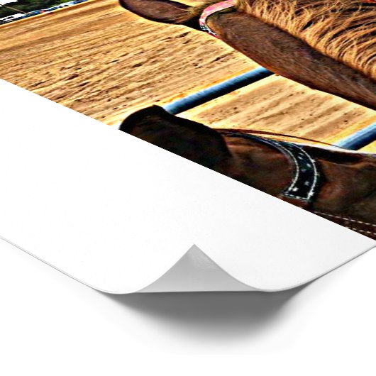 女性のカーボーイバレルレーサーやる気を起こさせる引用文ポスター ポスター (角)