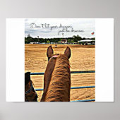 女性のカーボーイバレルレーサーやる気を起こさせる引用文ポスター ポスター (正面)