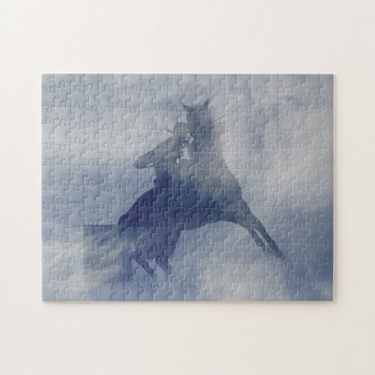 女性のカーボーイバレルレース ジグソーパズル (横)