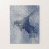 女性のカーボーイバレルレース ジグソーパズル (縦)