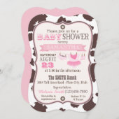 女性のカーボーイバンダンナツチュベビーブシャワー 招待状 (正面/裏面)