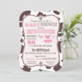女性のカーボーイバンダンナツチュベビーブシャワー 招待状 (スタンド正面)