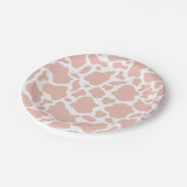 女性のカーボーイバースデーパーティーピンクカウープリント ペーパープレート (アングル)