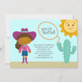 女性のカーボーイバースデーパーティ招待状 招待状 (正面)