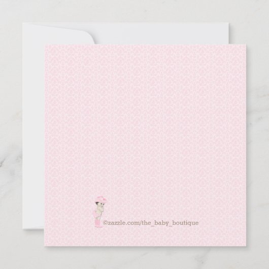 女性のカーボーイバーラップベビーシャワー 招待状 (裏面)